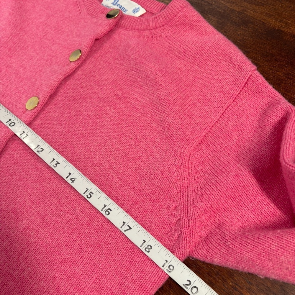 Vintage Deans of Scotland Shetland Wool Cardigan Size 40 (M) Preppy Boxy Classic - Picture 10 of 11